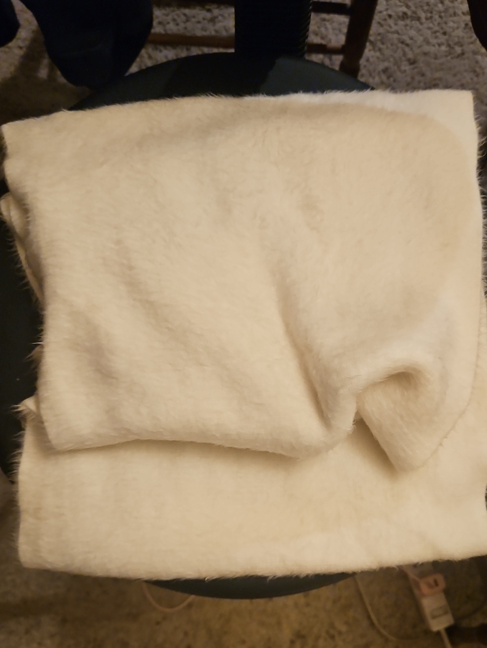 Cozy Cream White Faux Fur Double Loop Infinity Scarf
